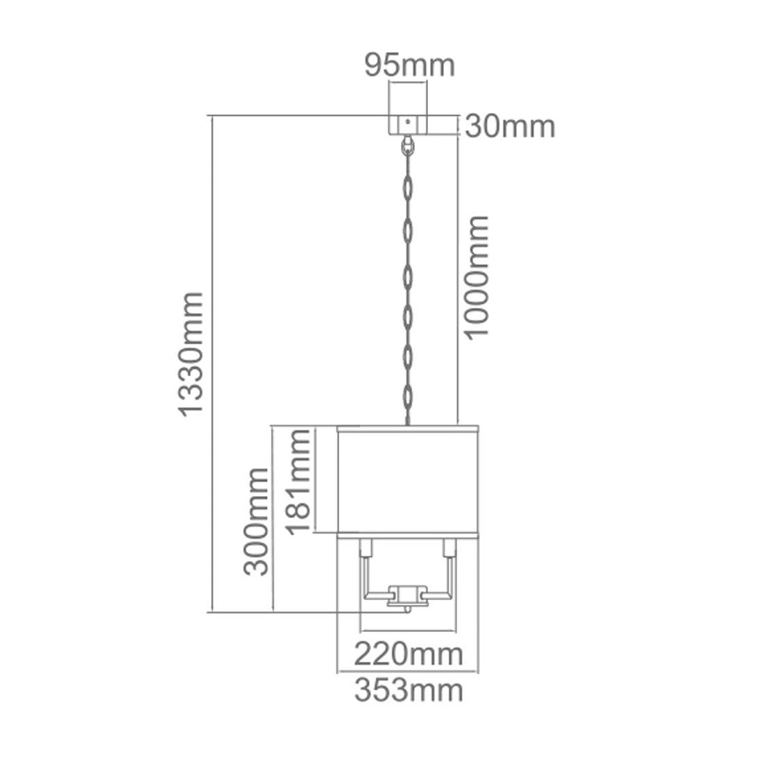 Hängeleuchte Chester Old Gold klein