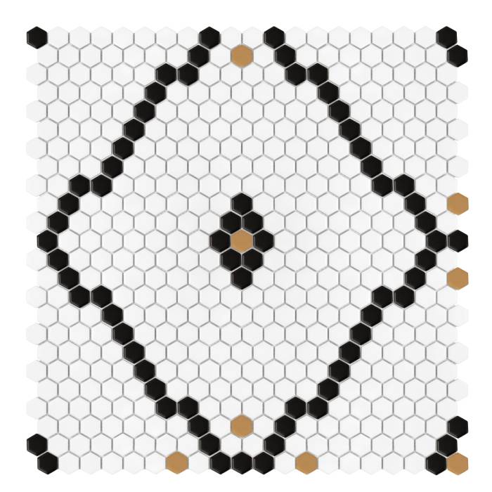 Mini Hexagon Rombdance Black matt