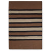 Lexington Striped Knitted Decke - brown/light beige/dark gray