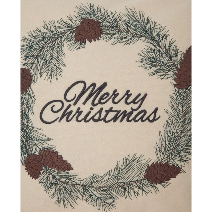 Lexington Merry Christmas Kissenhülle - White/Green/Beige
