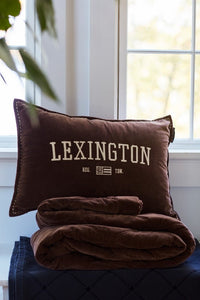 Lexington Logo Message Velvet Kissen mit Füllung - Brown