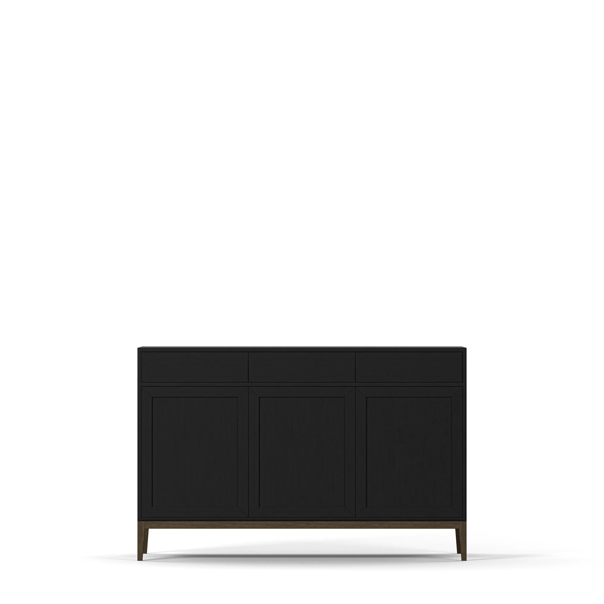 Sideboard High Edge 2.0  Schwarz gebürstet Walnussholz