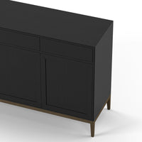 Sideboard High Edge 2.0  Schwarz gebürstet Walnussholz