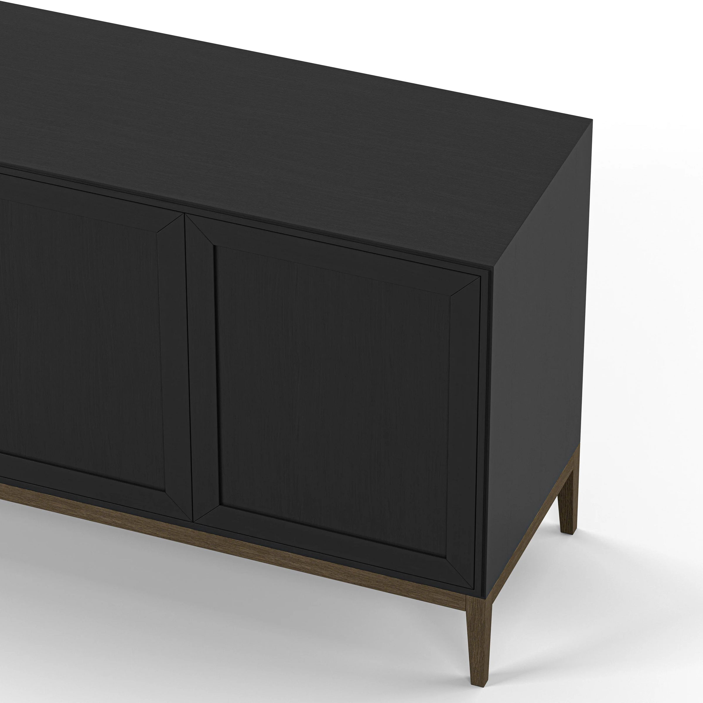 Sideboard 3-Türen Edge 2.0 Schwarz Walnussholz