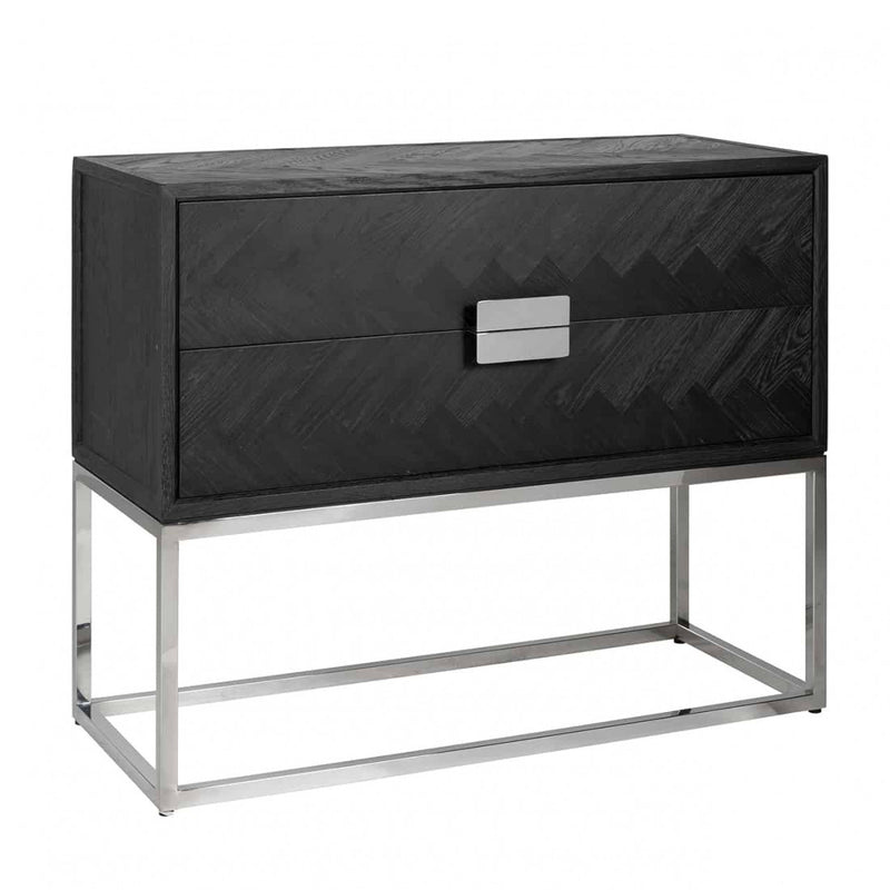 Richmond Kommode Blackbone silver 2-Schubladen