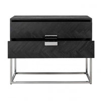 Richmond Kommode Blackbone silver 2-Schubladen