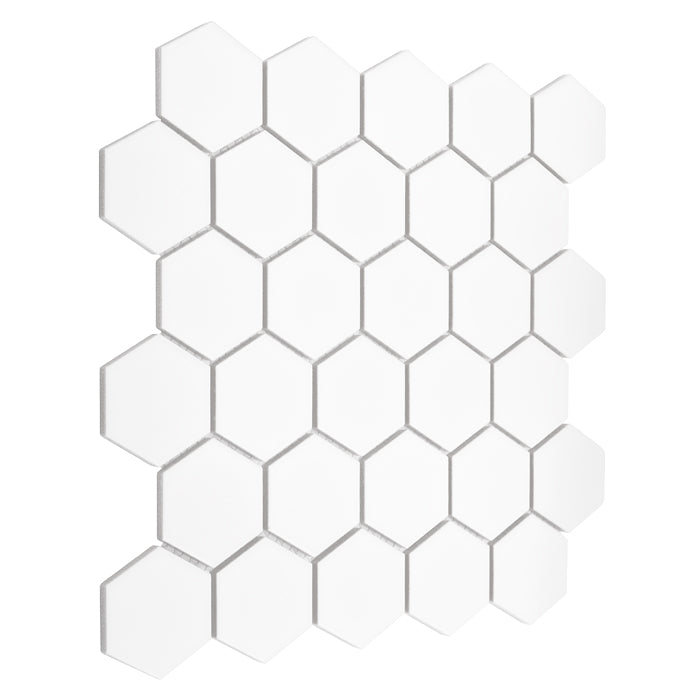 Mosaik Hexagon Weiß Matt
