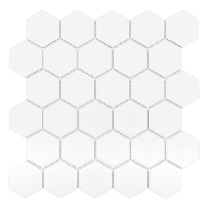 Mosaik Hexagon Weiß Matt