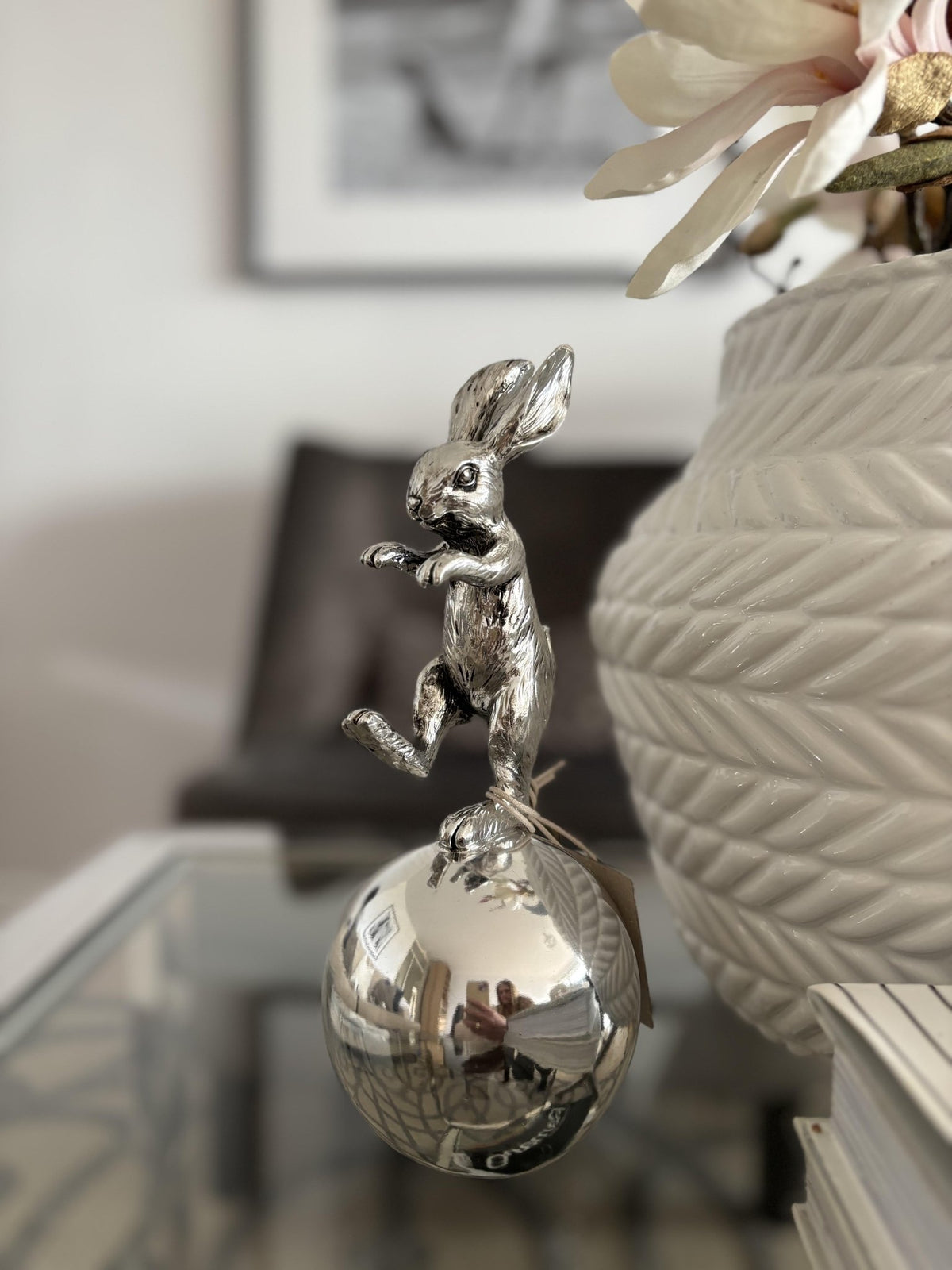 Lene Bjerre Serafina Hasenpaar antik silber 15.5 cm