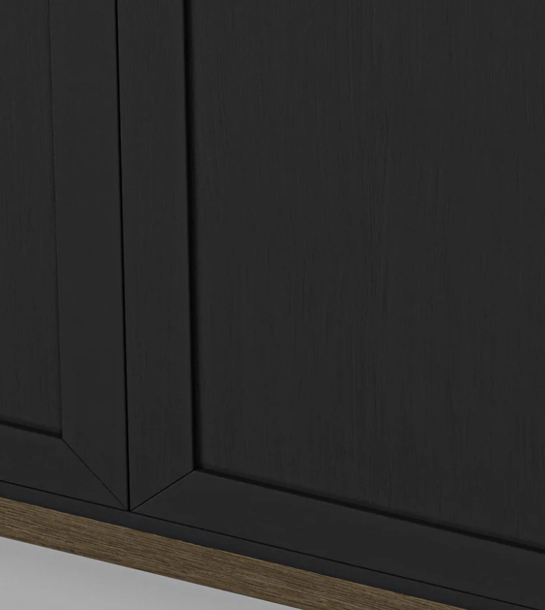 Sideboard High Edge 2.0  Schwarz gebürstet Walnussholz