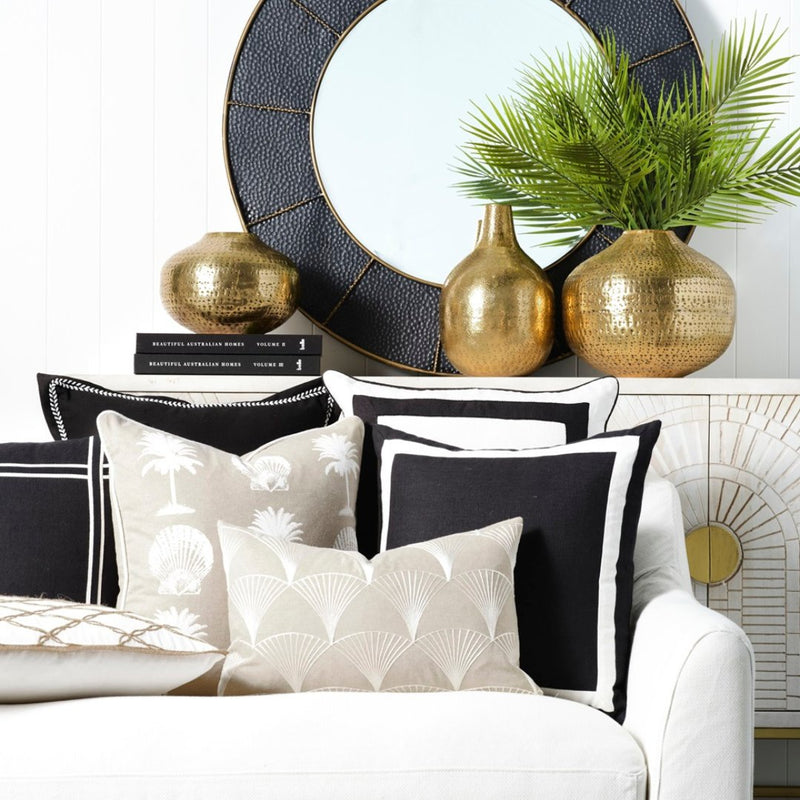 Paloma Living Linen Border Black 50x50 cm