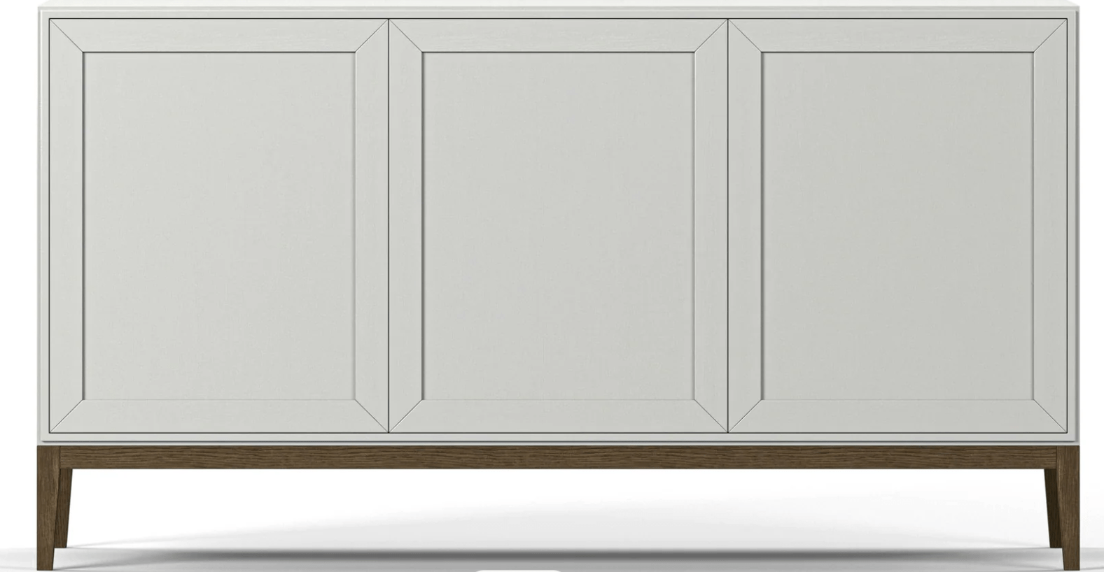 Sideboard 3-Türen Edge 2.0  Weiß und Walnussholz