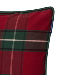 Kissenhülle Checked Organic Cotton Canvas Pillow Cover Red/Green 50x50cm