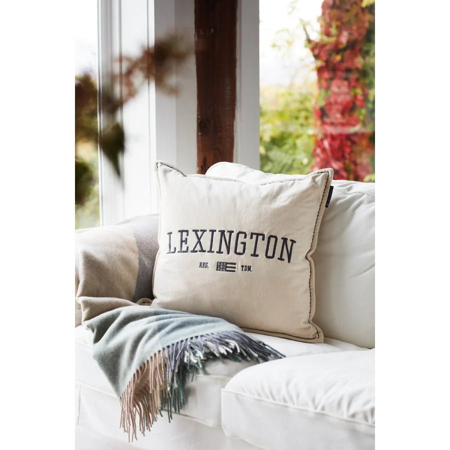 Lexington Checked Decke - beige/green/white/dark gray
