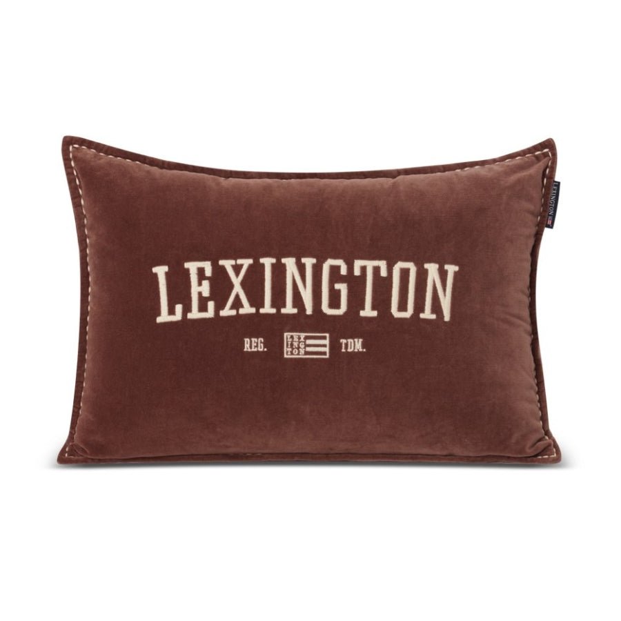Lexington Logo Message Velvet Kissen mit Füllung - Brown