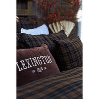 Lexington Logo Message Velvet Kissen mit Füllung - Brown
