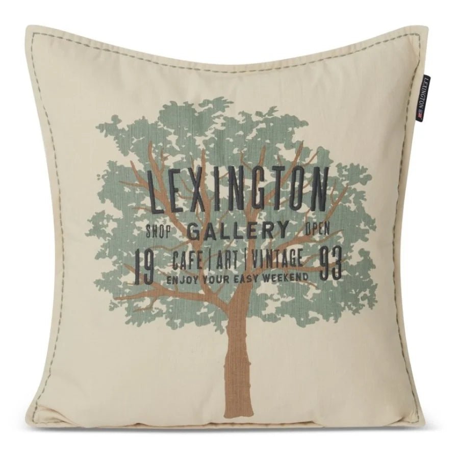 Tree Logo Kissenhülle - light beige/green