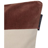 Block Striped Velvet Kissenhülle - brown/light beige