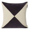 Lexington Patched Velvet Kissenhülle - dark gray/light beige