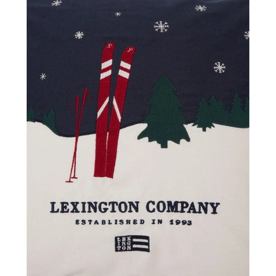 Lexington Evening Skis Kissenhülle - Dark Blue / White Multi