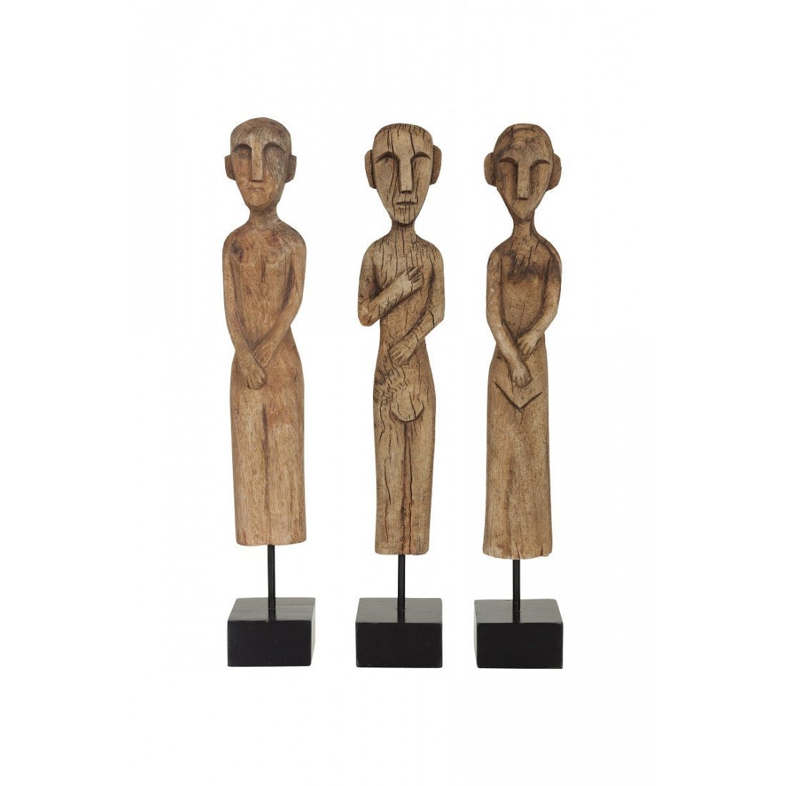 Set/3 Afrikafiguren Mango Wood Natural