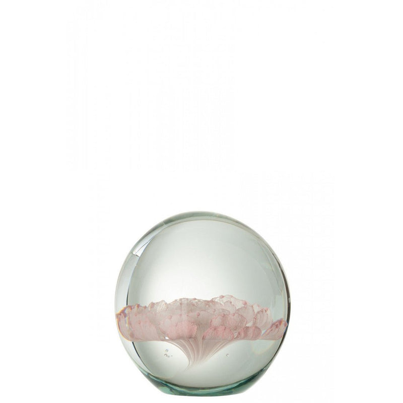 Briefbeschwerer Blume im Glas rose
