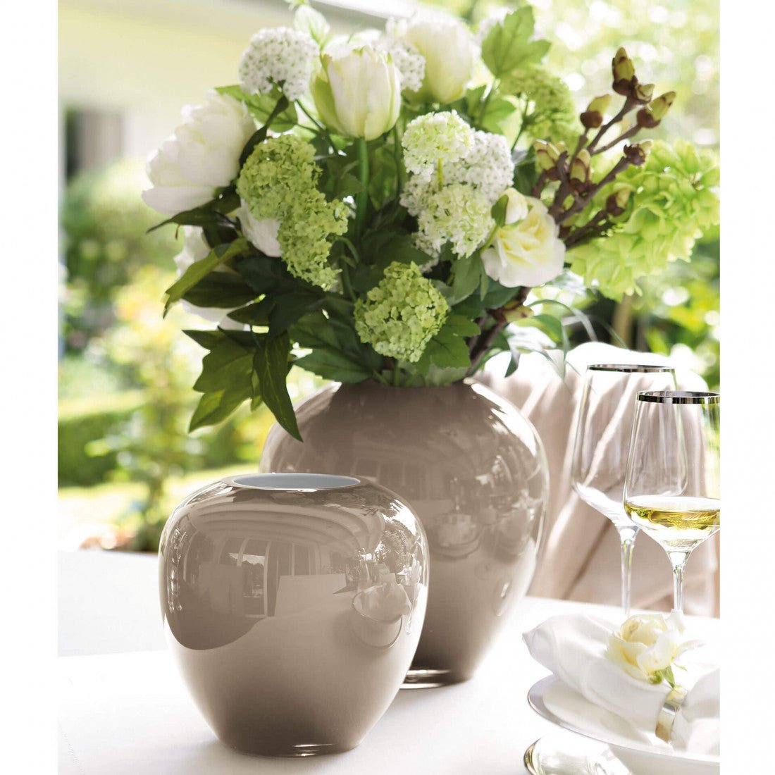 Vase Losone H25 cm beige opal