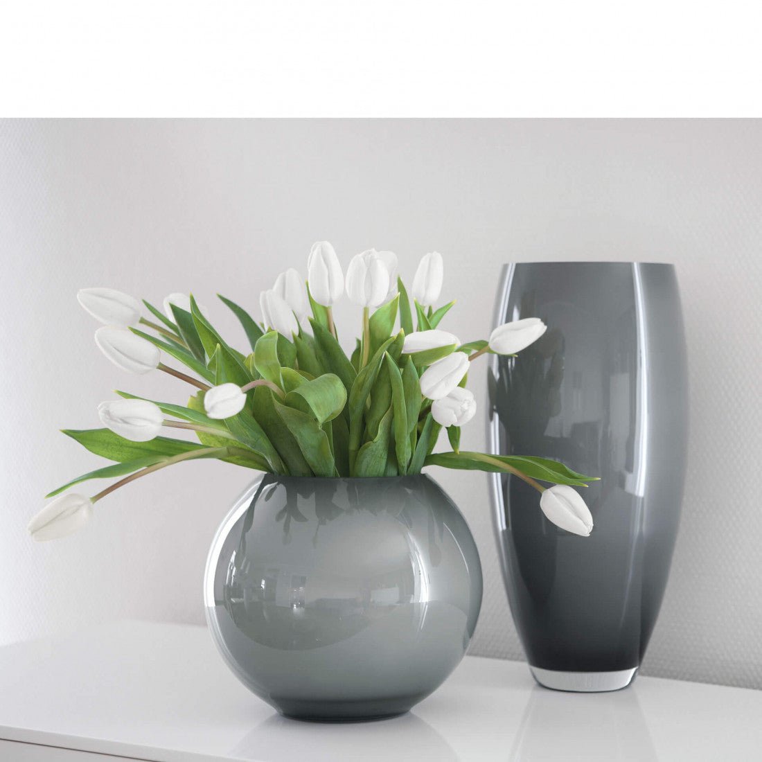 Vase Africa H40 cm opal grau