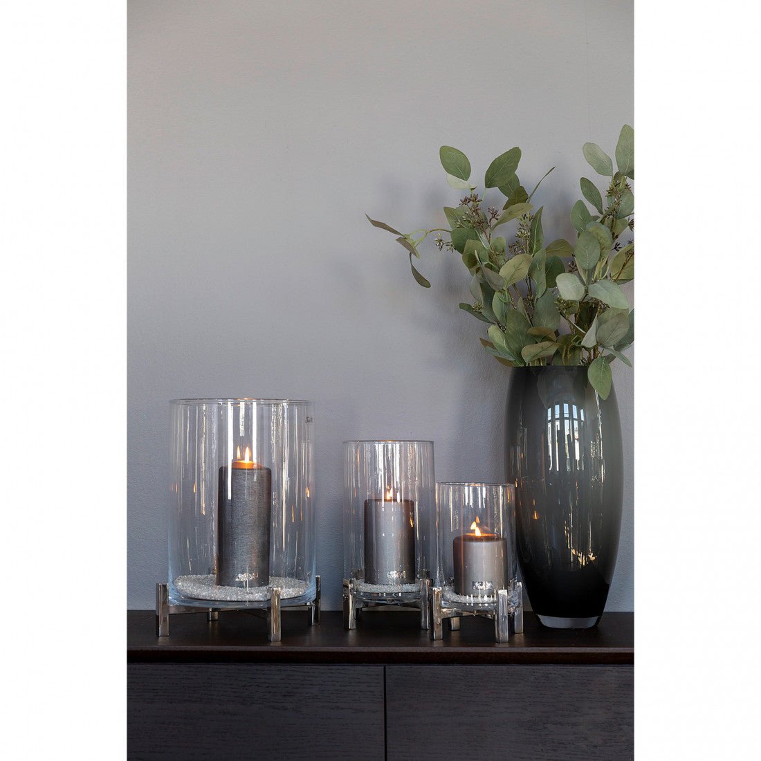 Vase Africa H40 cm opal grau