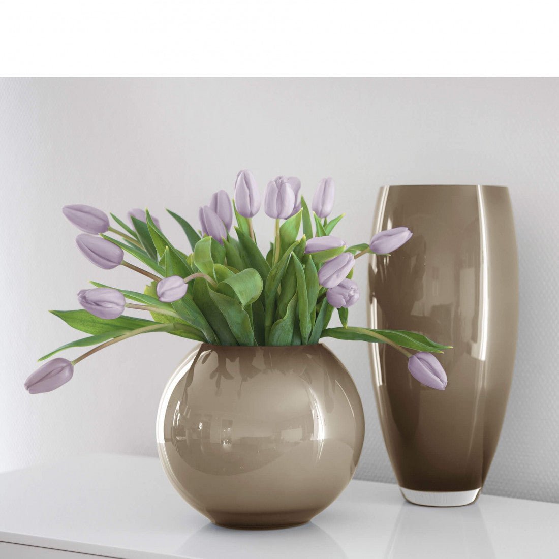Vase Moon beige opal H21 cm