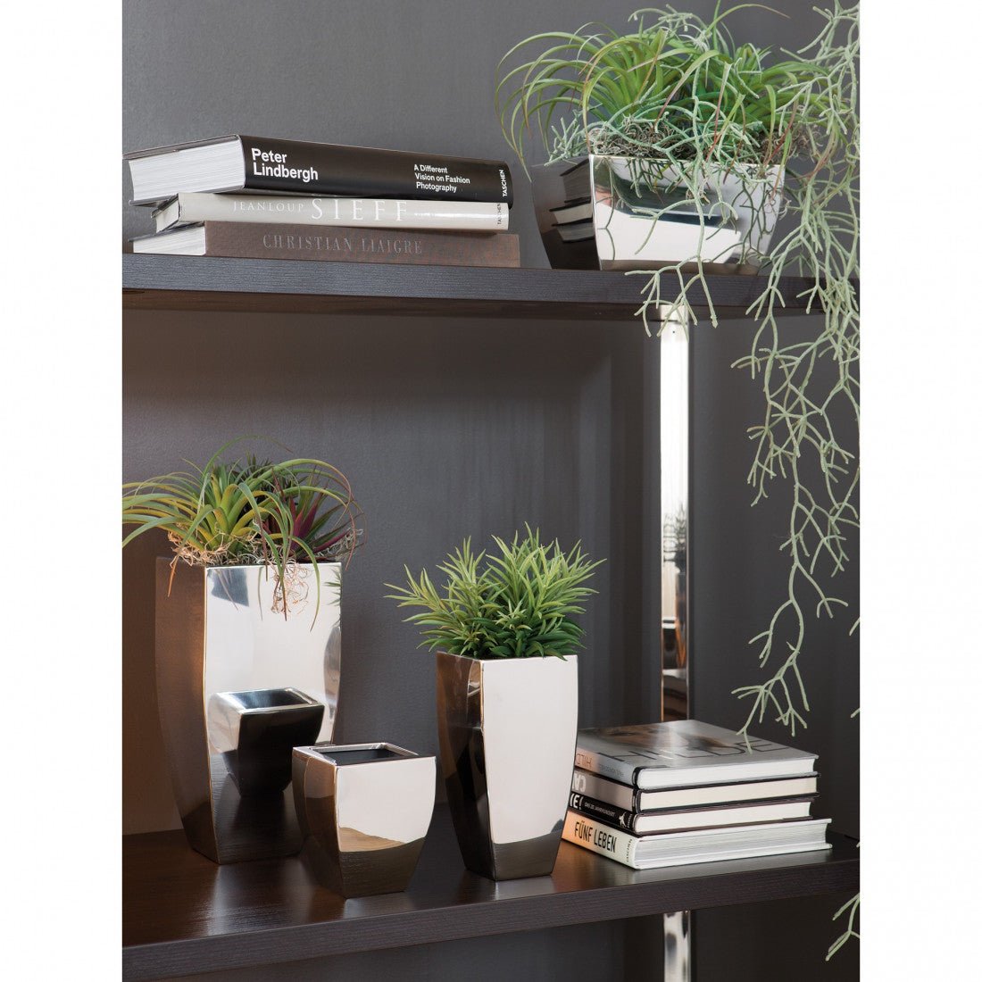 Blumentopf Cube H35cm silber