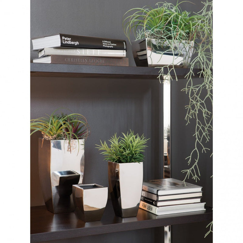 Blumentopf Cube H35cm silber