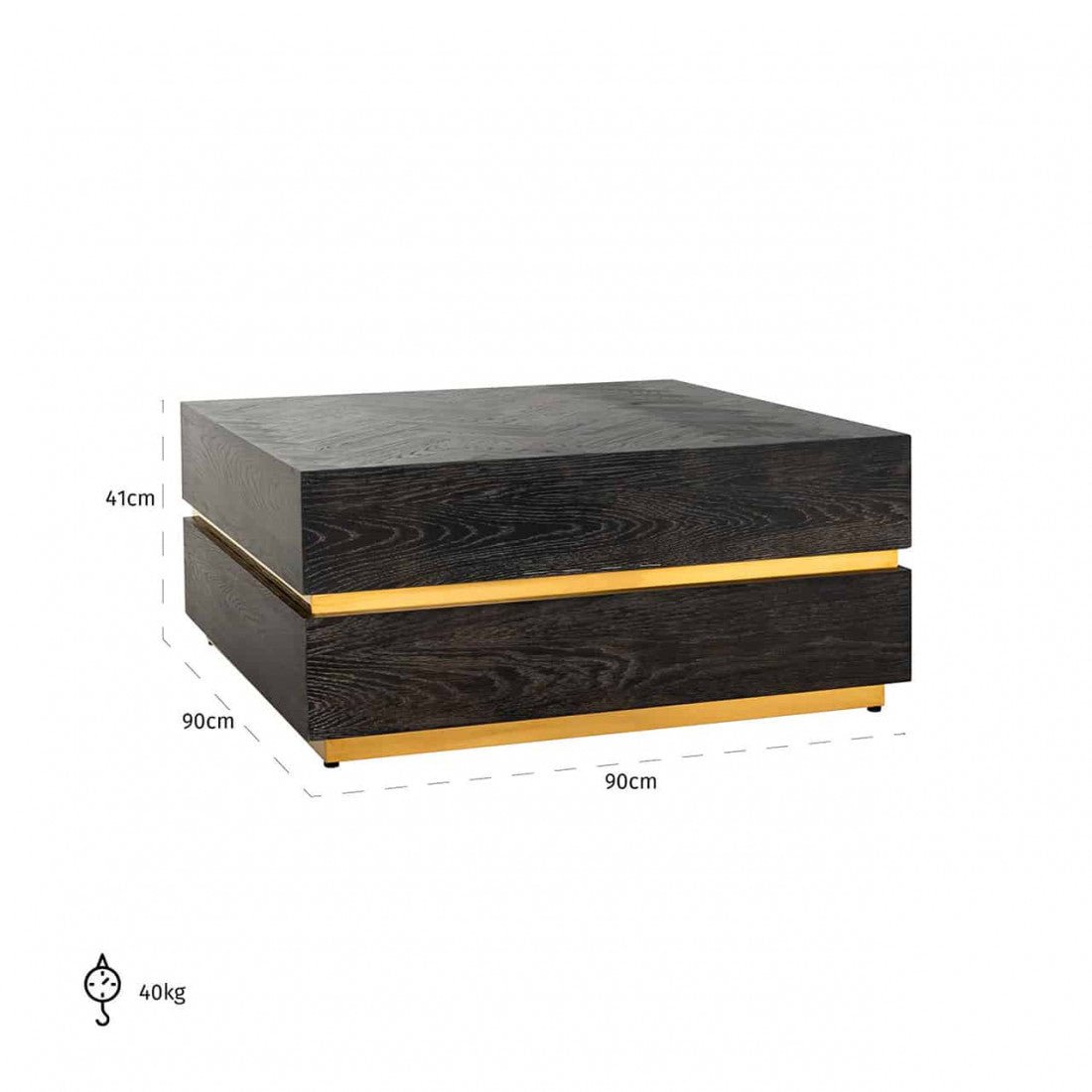 Richmond Couchtisch Blackbone Gold 90x90cm
