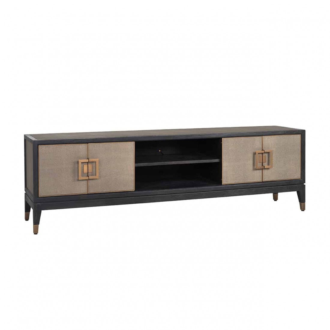 Fernsehkommode Bloomingville mit 4 Türen Shagreen