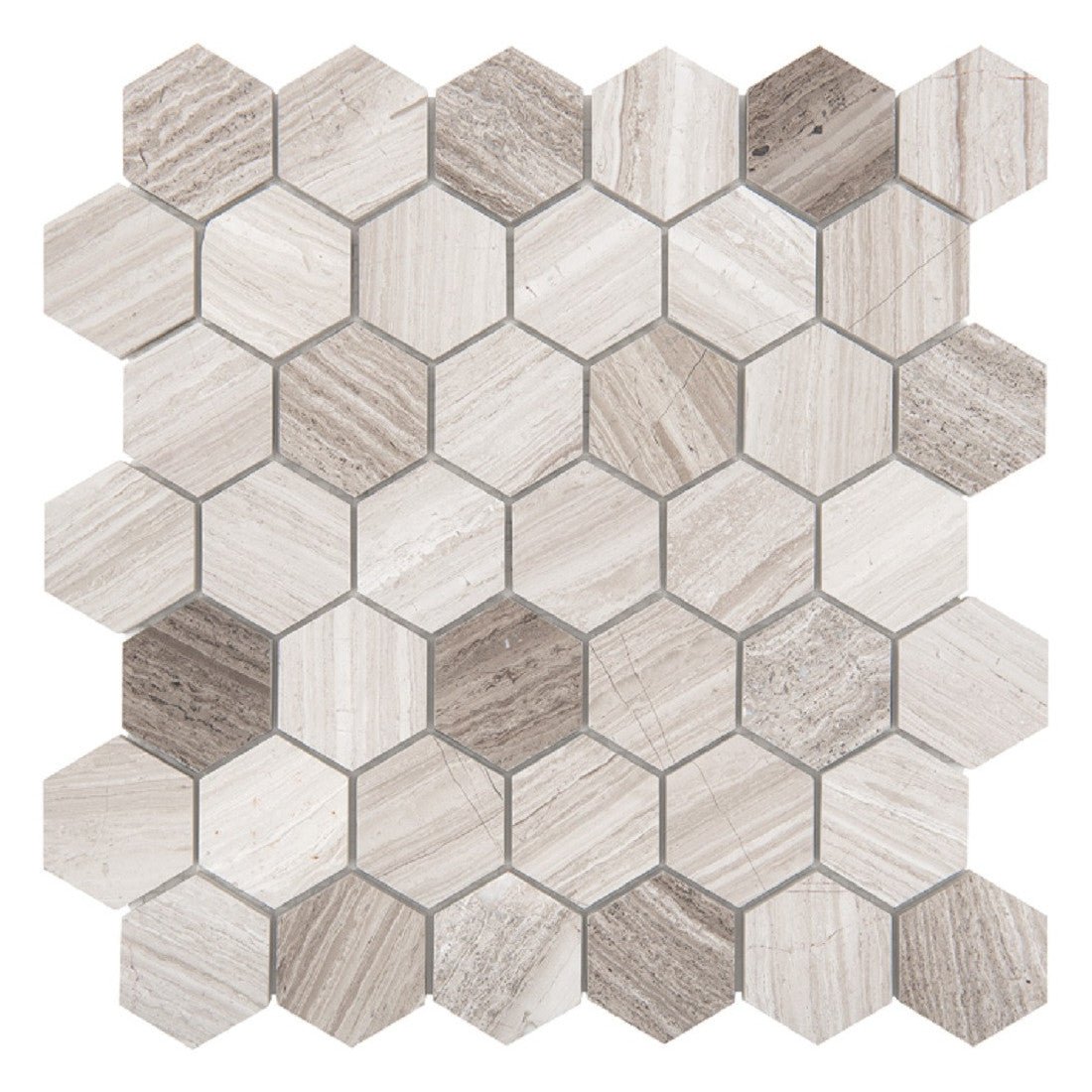 Mosaik Woodstone Hexagon Grey