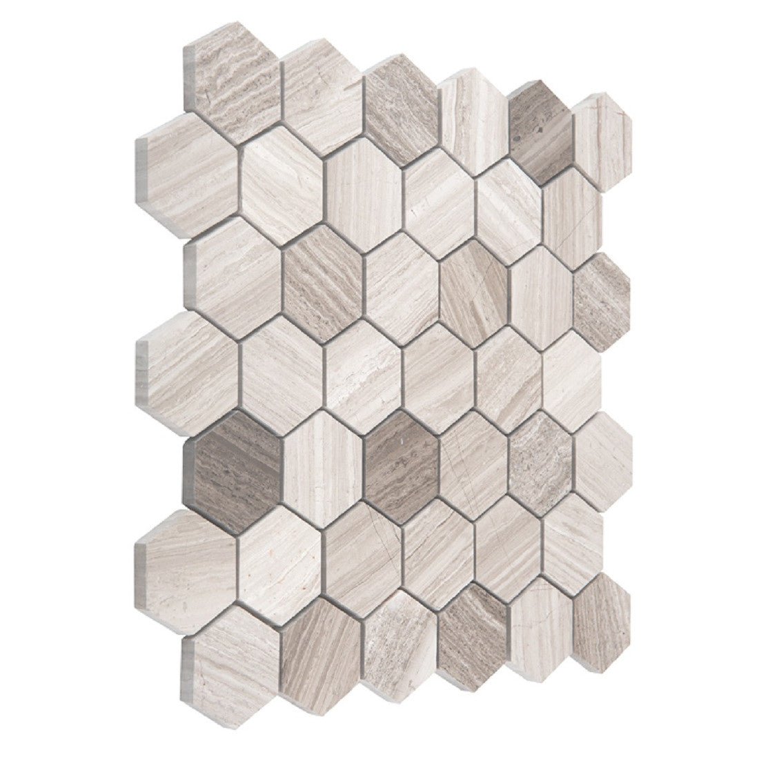 Mosaik Woodstone Hexagon Grey