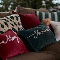 Kissenhülle Merry Cotton Velvet Pillow Green 30X50cm