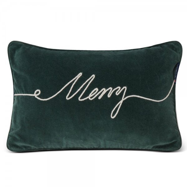 Kissenhülle Merry Cotton Velvet Pillow Green 30X50cm