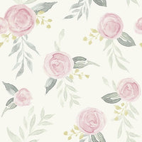 Tapete Watercolor Roses Magnolia Home Dishy Coral