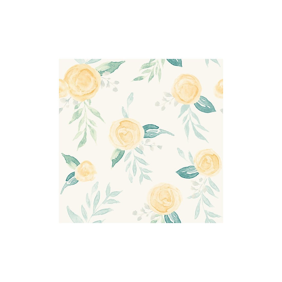 Tapete Watercolor Roses Magnolia Home Goldfinch Yellow