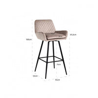 Richmond Barstuhl Linsey drehbar Khaki Velvet