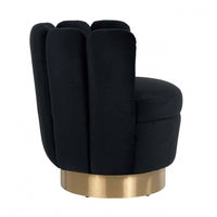 Richmond Sessel Mayfair Black Velvet Brushed gold