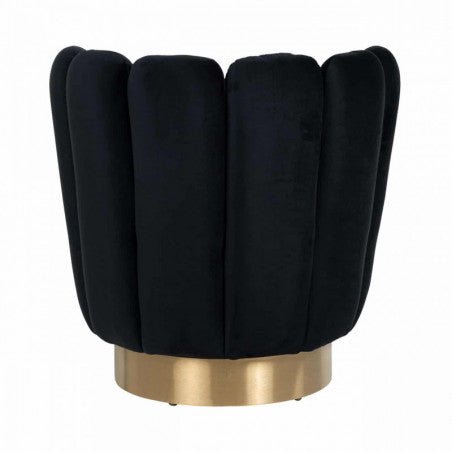 Richmond Sessel Mayfair Black Velvet Brushed gold