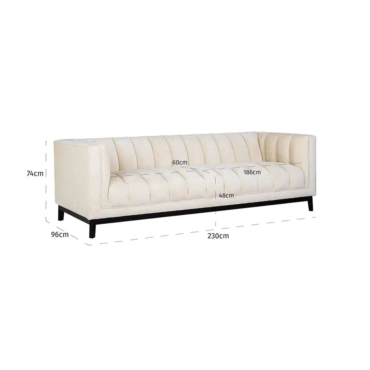 Richmond Couch Beaudy Weiße Chenille