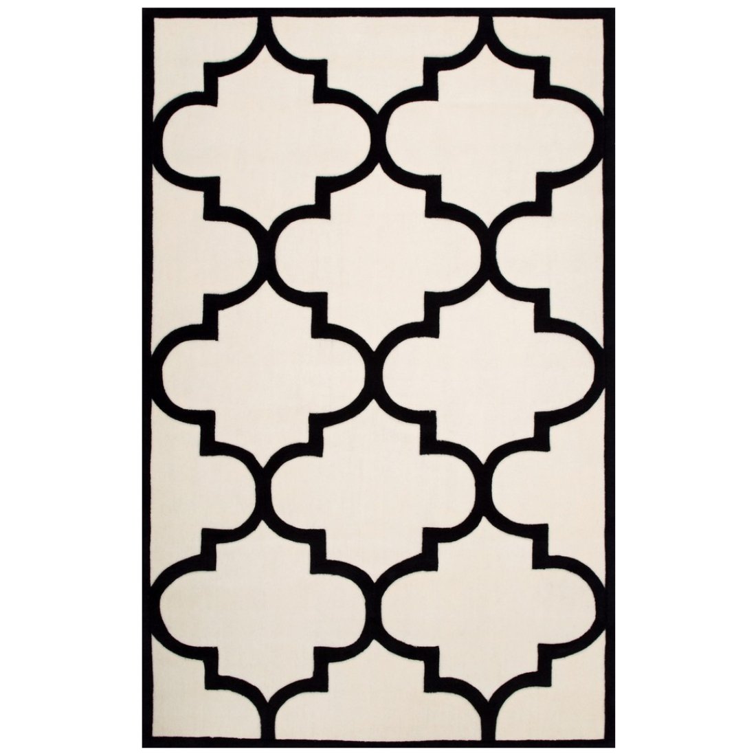 Teppich Marokko weiß/schwarz